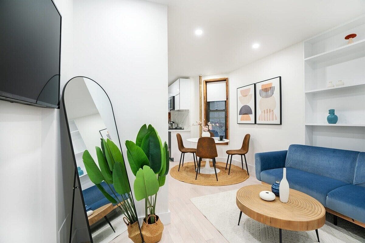 아파트, 침실 1개, 금연, 반려동물 동반 가능 | 거실 공간