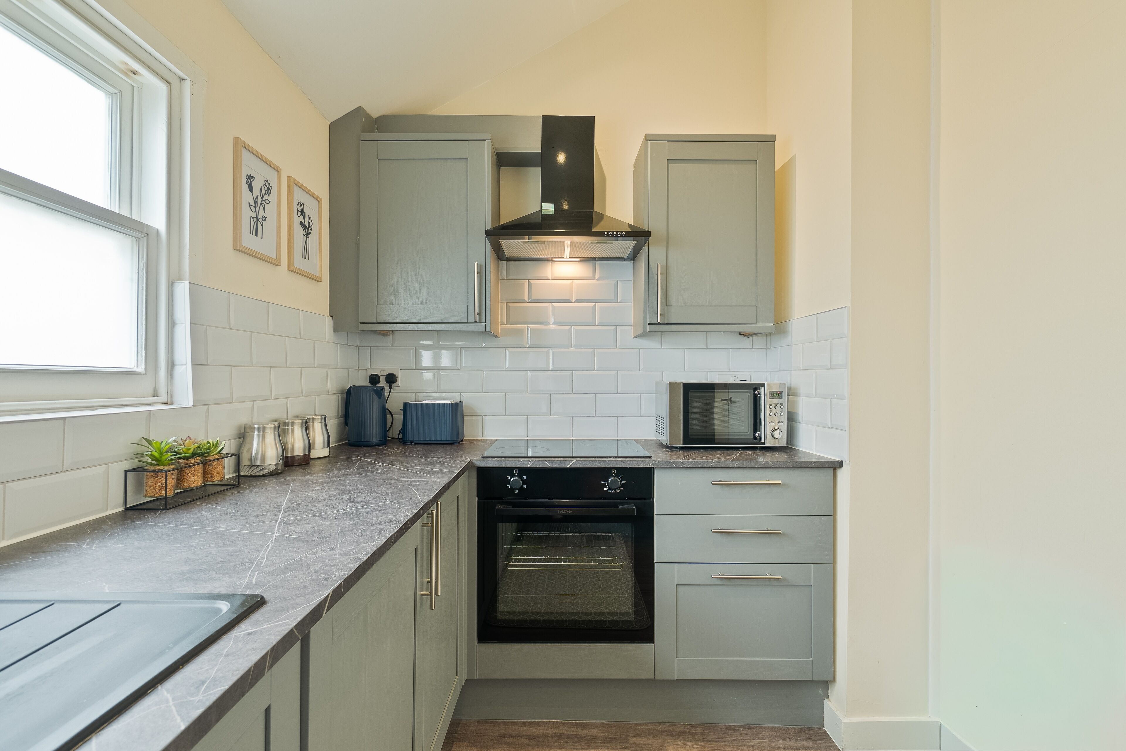 Kühlschrank, Mikrowelle, Ofen, Herdplatte