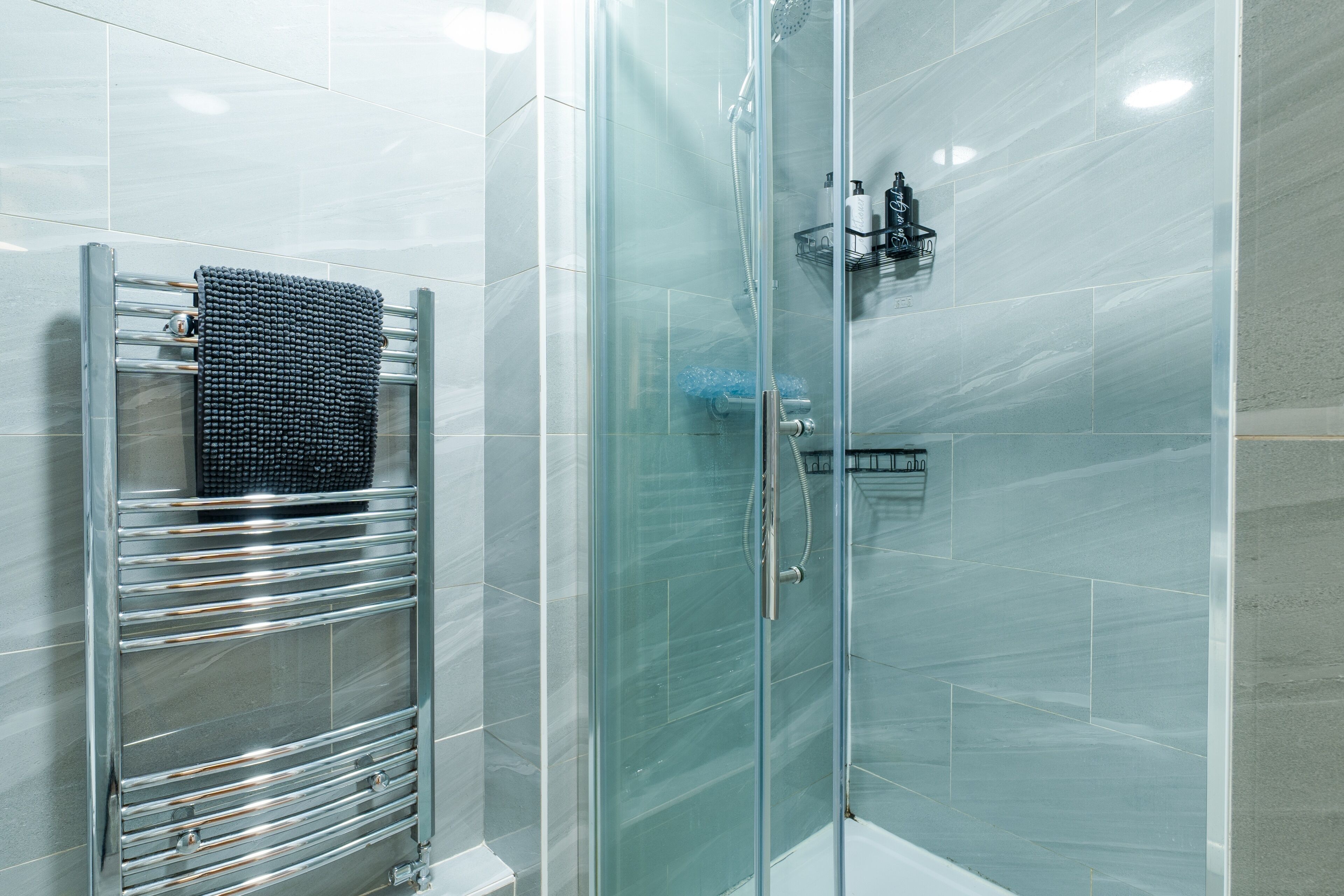 Hair dryer, towels
