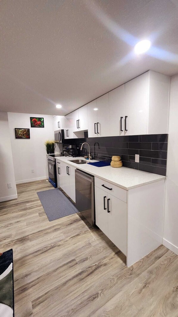 Microondas, horno, placa de cocina y lavavajillas