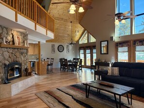 TV, fireplace, foosball, table tennis