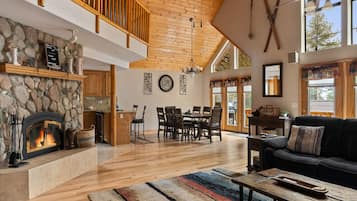 TV, fireplace, foosball, table tennis