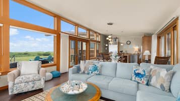 Télévision, cheminée, livres, espaces bureaux