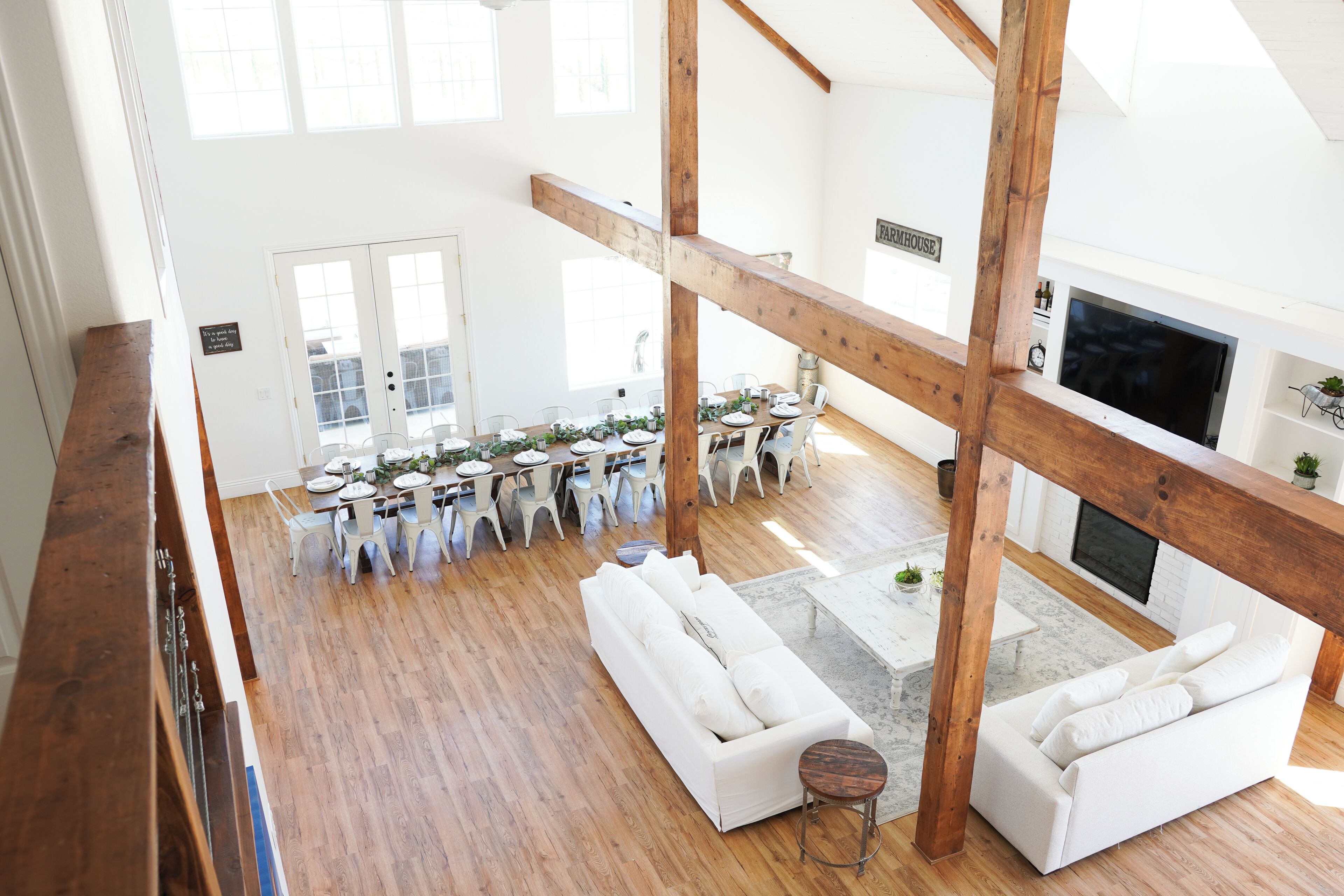 Smart TV, fireplace, video games, foosball