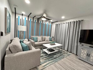 Smart TV, fireplace, table tennis