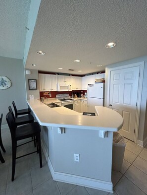 Microwave, oven, stovetop, dishwasher - Cozy Oceanfront Condo-Hot tubs-Pools (Panama City Beach)