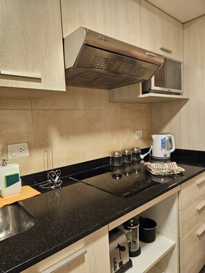 Private kitchen - Comfortable and central studio with view to Nahuel Huapi lake (San Carlos de Bariloche)