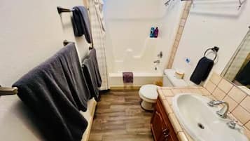Hair dryer, towels