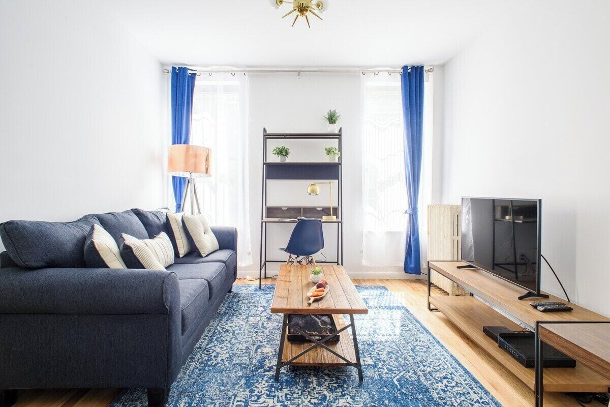 아파트, 침실 2개, 반려동물 동반 가능 | 거실 공간