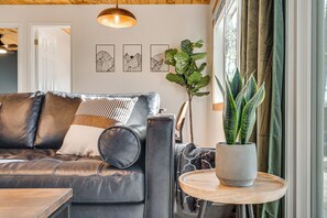 Smart TV, fireplace, stereo