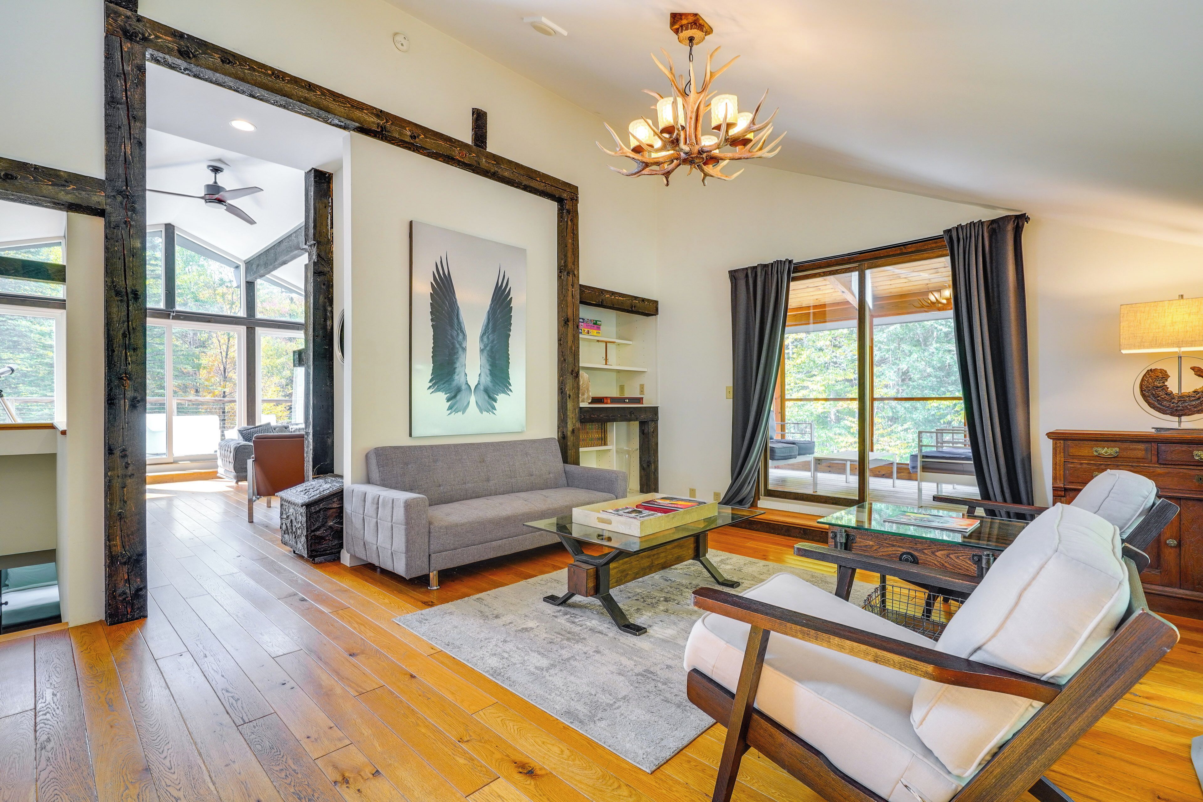 TV, fireplace, video games, books