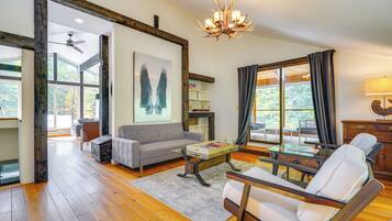 TV, fireplace, video games, books