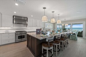 Fridge, microwave, oven, stovetop - Star of the Sea | Gulf-Front Luxury w/ Pool & Spa (Bonita Springs)
