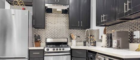 Microwave, oven, stovetop, dishwasher