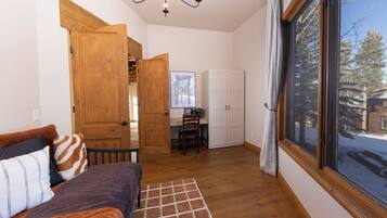 Smart TV, fireplace, video games, foosball