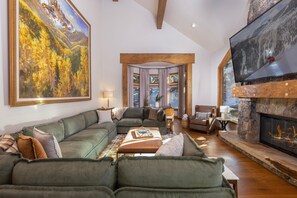 Smart TV, fireplace, video games, table football