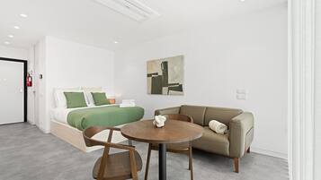 Desk, iron/ironing board, internet, bed sheets