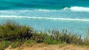 On the beach, beach towels