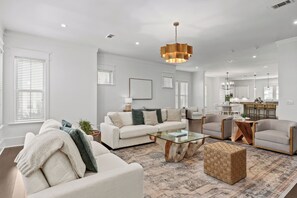 Smart TV, fireplace, table football, offices