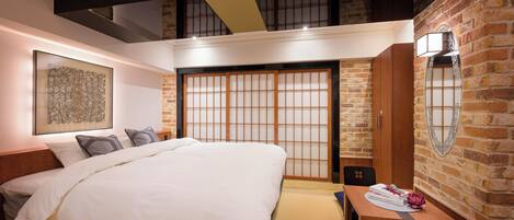 Doppelzimmer im japanischen Stil, Nichtraucher | Daunenbettdecken, Zimmersafe, schallisolierte Zimmer, kostenloses WLAN