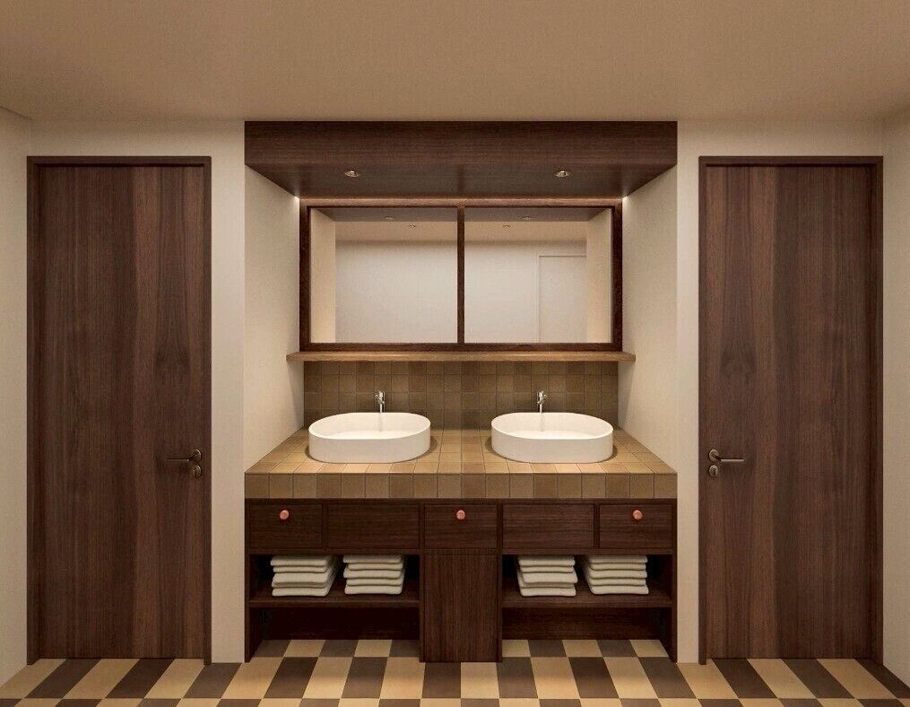 Shower, hair dryer, slippers, bidet