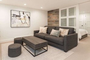 Télévision, cheminée, chaîne hi-fi, espaces bureaux