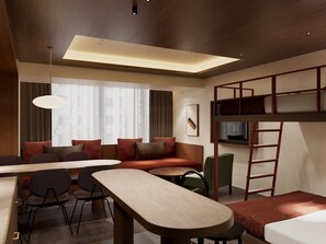 Suíte estúdio superior | Escrivaninha, espaço de trabalho para notebook