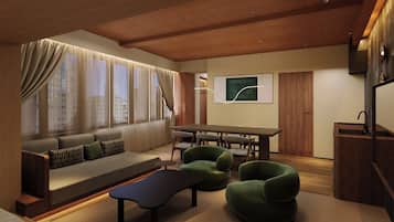 Superior Suite | Desk, laptop workspace, blackout drapes, iron/ironing board