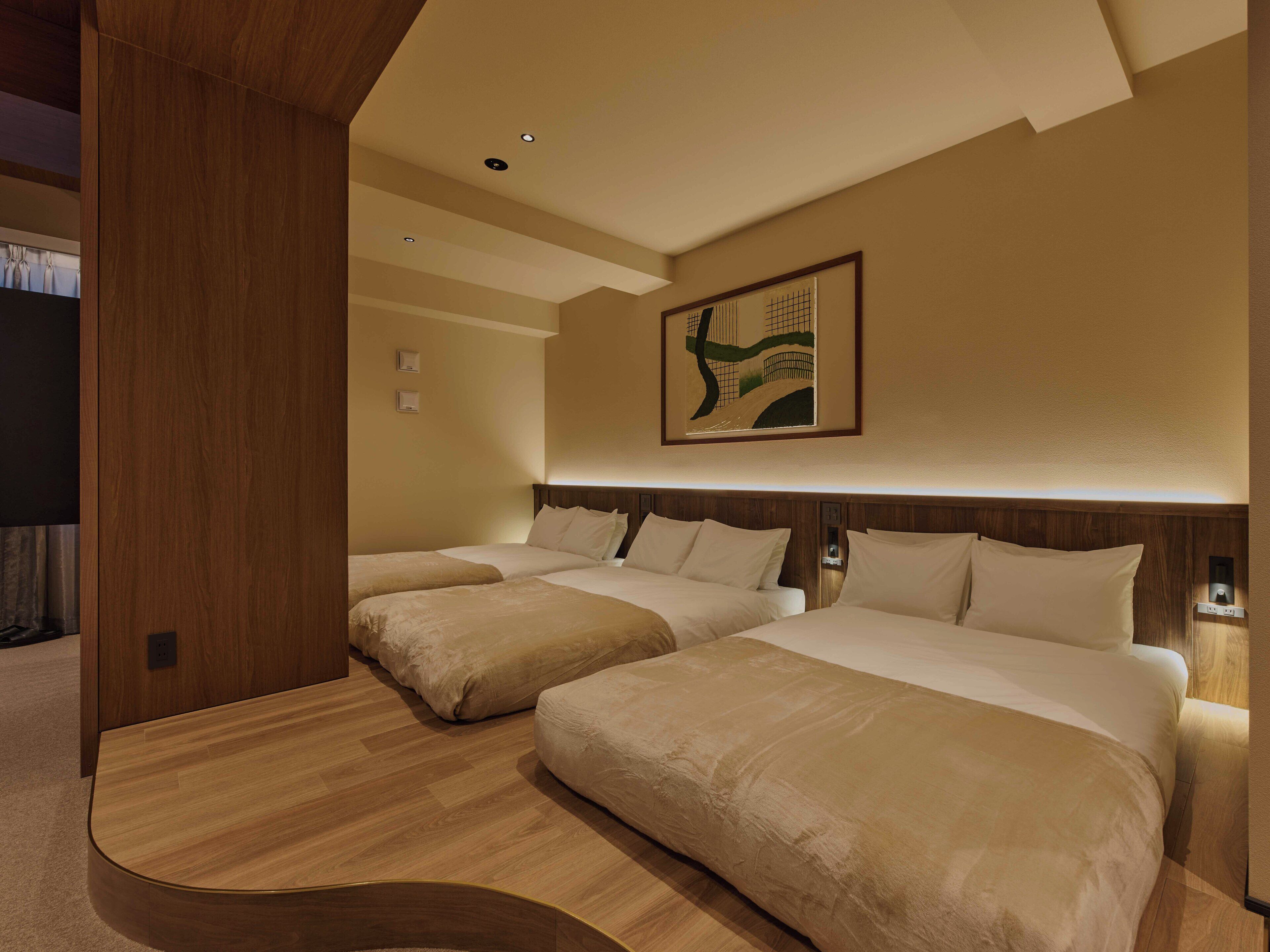 Desk, laptop workspace, blackout curtains, iron/ironing board