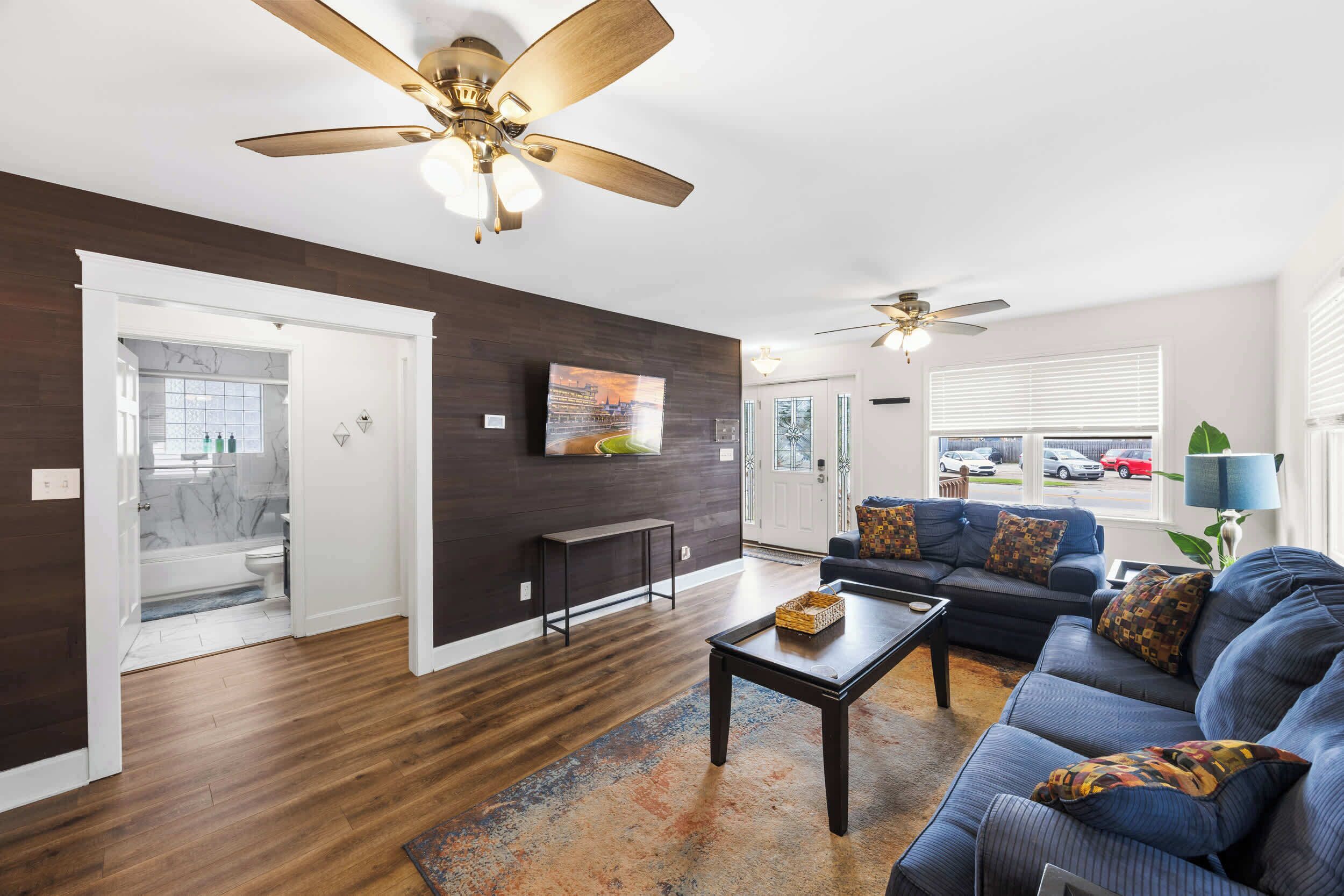 TV, foosball, offices