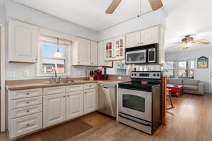 Microwave, oven, stovetop, dishwasher - 404 - Just Two Blocks from the Beach, Near Park, Dining, and Mini Golf (Nags Head)