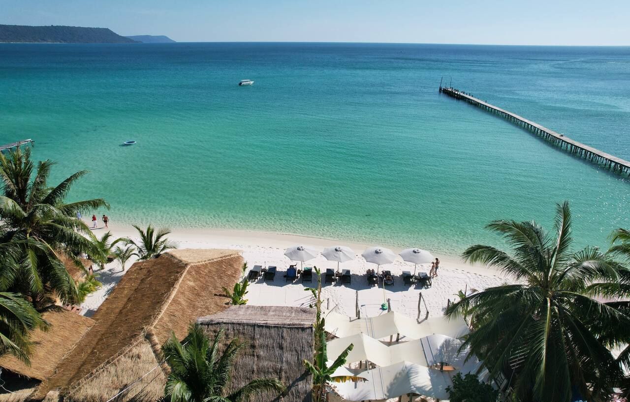 Plage privée, sable blanc