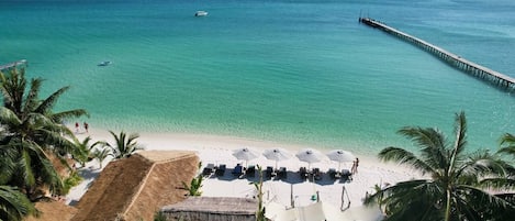 Private beach, white sand