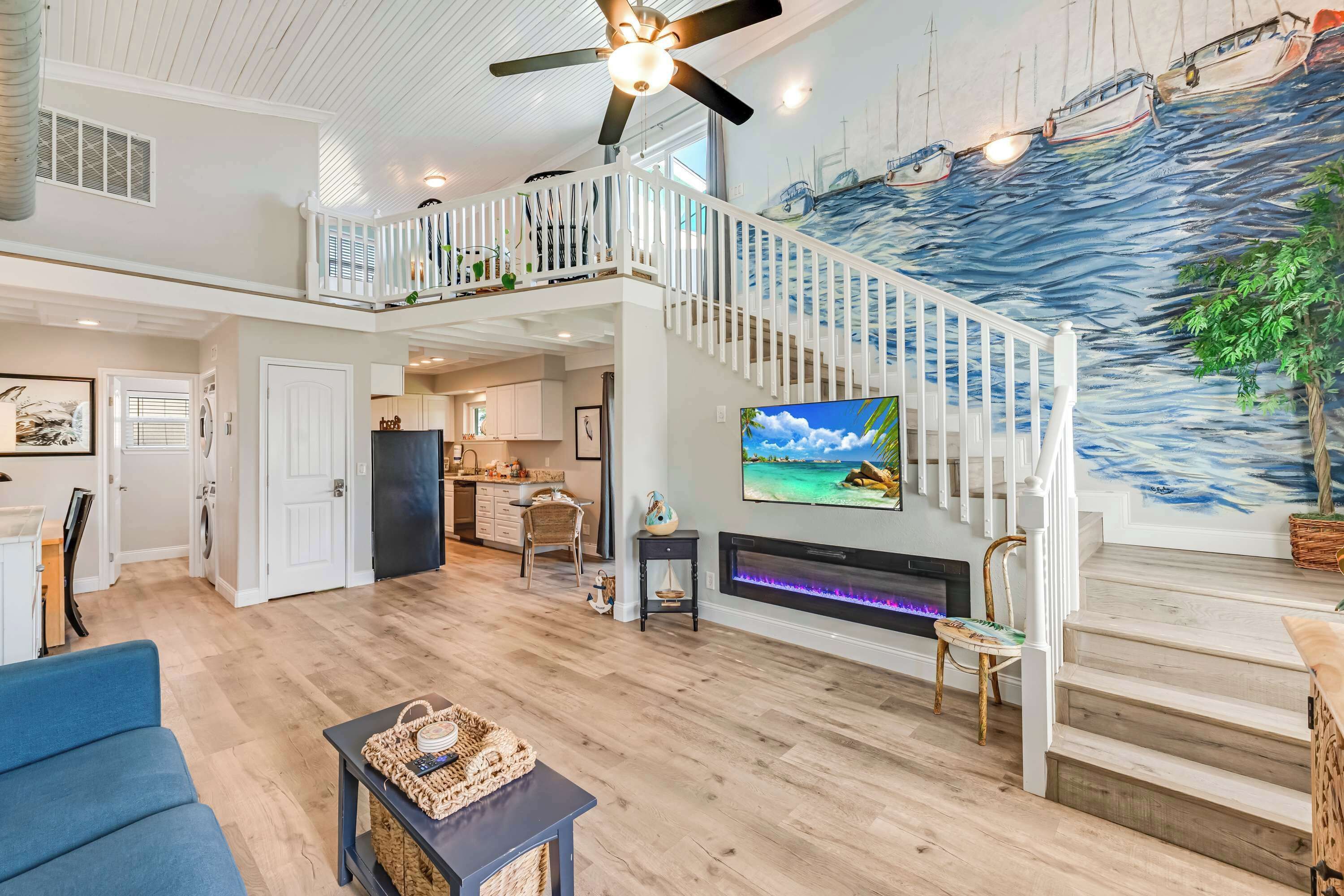 Fernseher, Kamin, Arbeitsbereiche