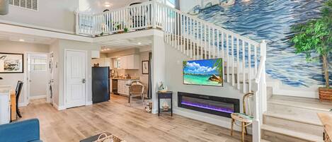 Fernseher, Kamin, Arbeitsbereiche