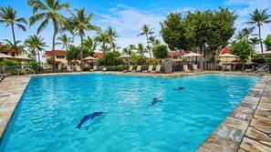Pool - Oceanfront Corner Penthouse with Sunset Views, Partial A/C, and Wraparound Lanai (Kailua-Kona)