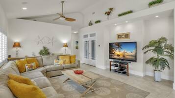 Smart TV, video games, DVD player, books