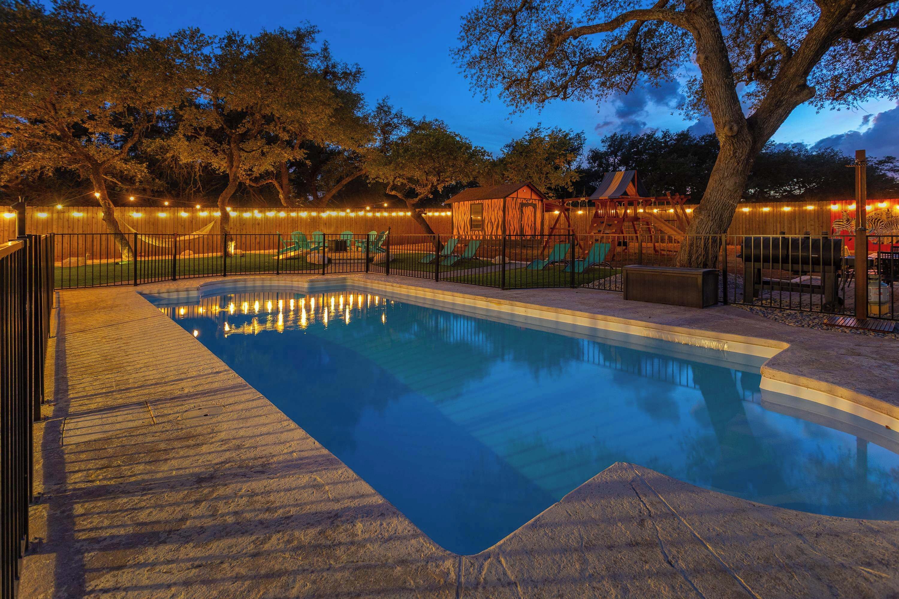 Take an evening dip under the lights