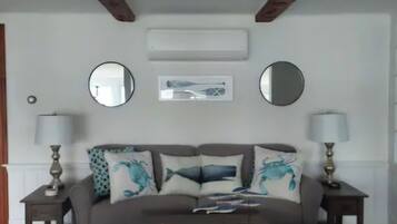 Smart TV, fireplace, table tennis, books