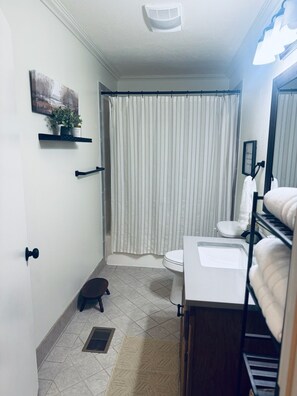 Hair dryer, towels, soap, toilet paper - Cove Creek Lodge on 23 acres (Malvern)
