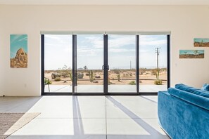 TV, fireplace, offices - Moonlight Mesa • New! Hot Tub, Dreamy Daybed, View (Joshua Tree)