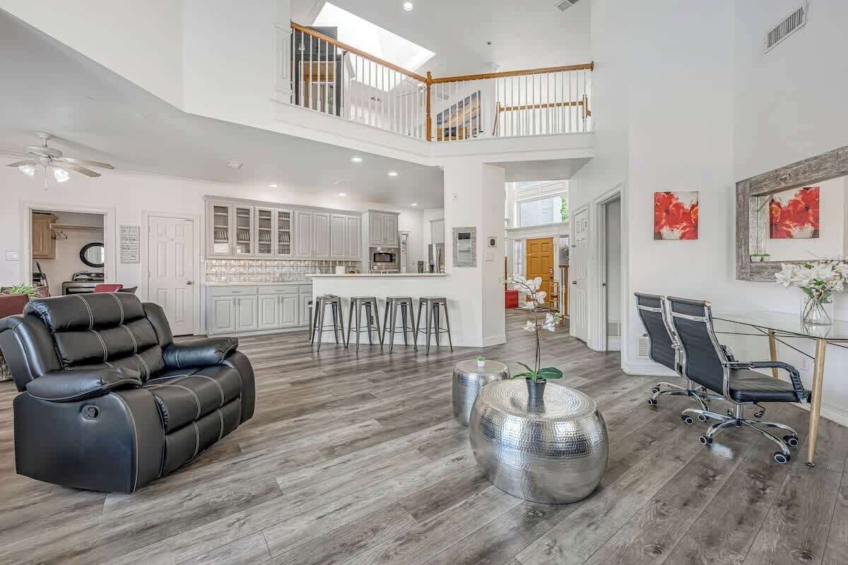 TV, fireplace, video games, offices