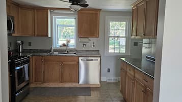 Microwave, oven, stovetop, dishwasher