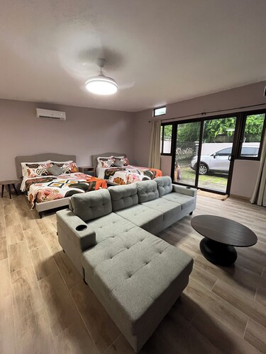 Charming studio steps from the beach with access to pool and outdoor spaces