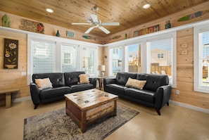 House, 4 Bedrooms, Kitchen, Pool View | Living area - Colorful Coastal Cottages (Port Aransas)