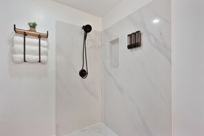Shower, hair dryer, towels, soap - Scenic Forest Cabin w/ Deck • Discounted (Pollock Pines)