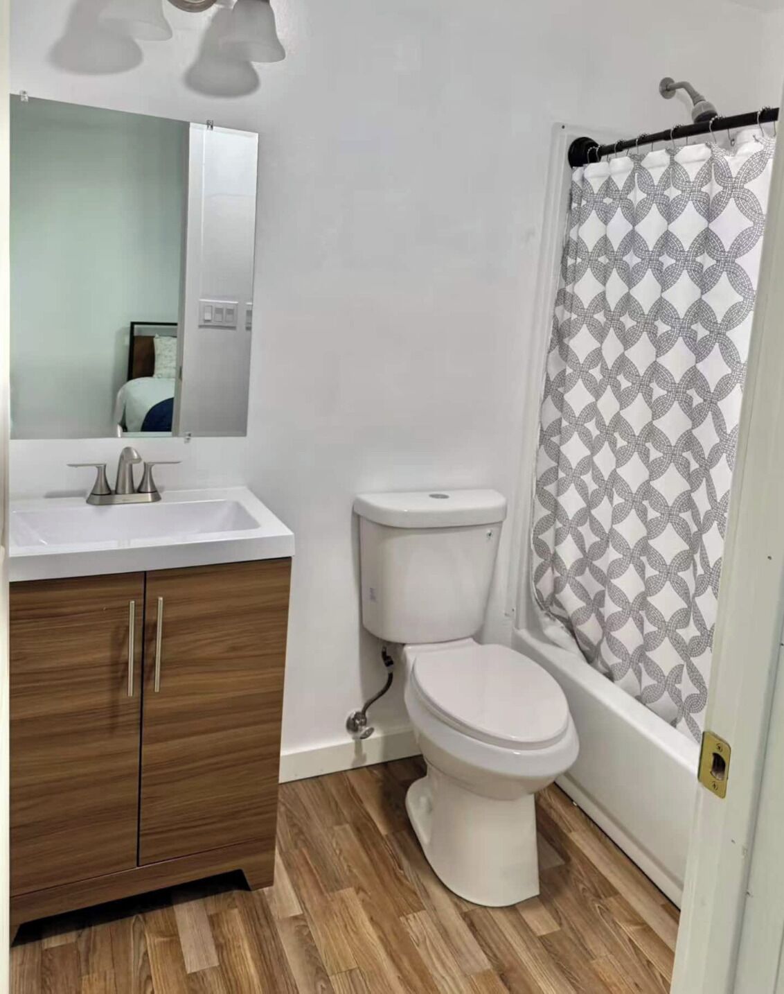 Hair dryer, towels, toilet paper