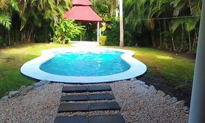 Pool - Riverside oasis with private pool and backyard.  Walking distance to the beach. (Paquera)