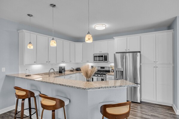 Microwave, oven, stovetop, dishwasher