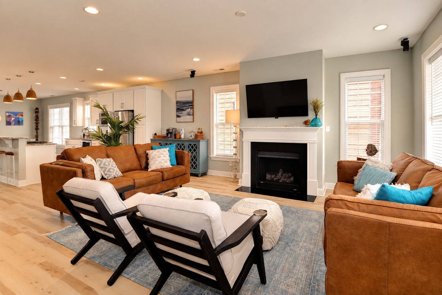 Relax in a cozy living room with comfy seating and a warm atmosphere.